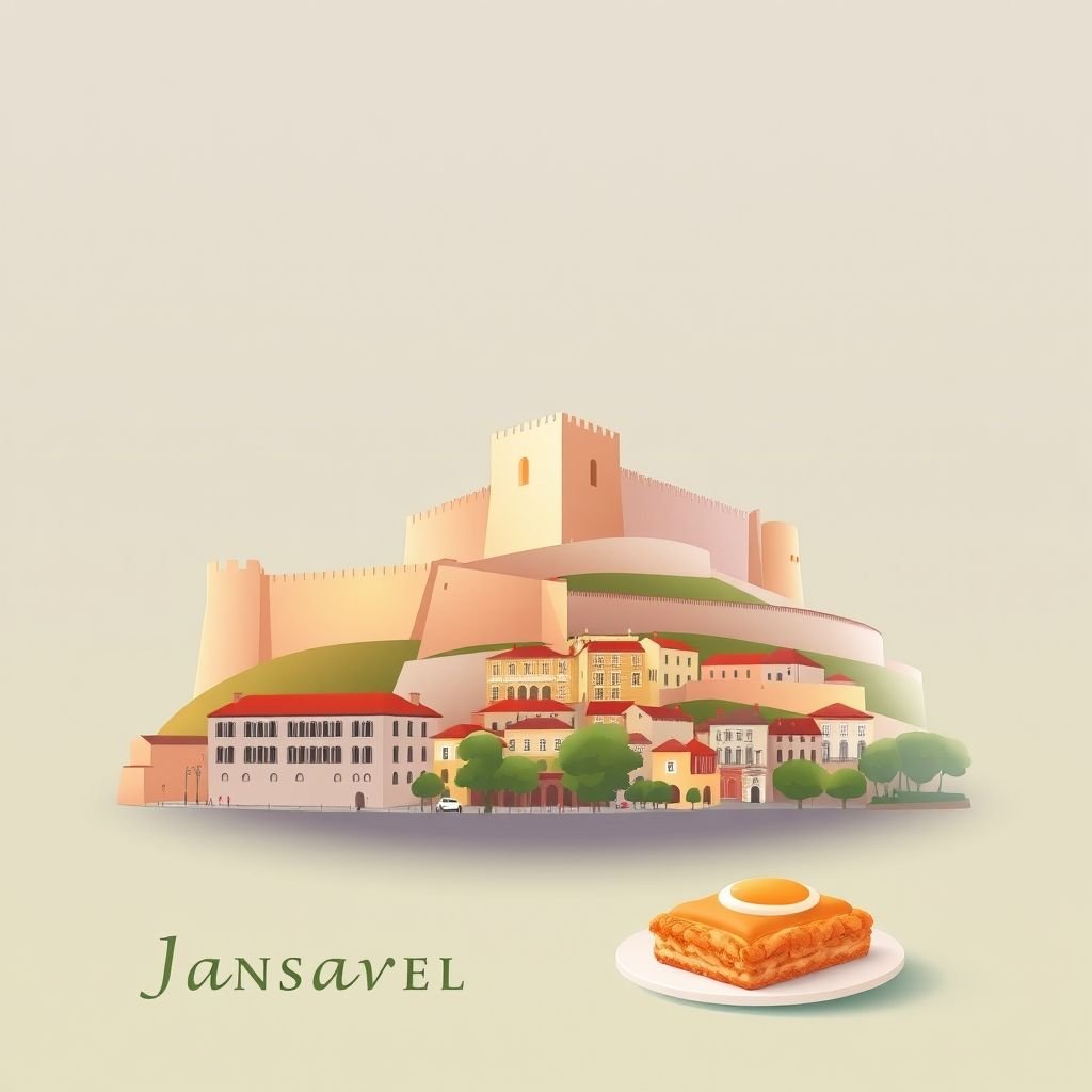 Ultra-high-definition gradient illustration of Sacavém e Prior Velho, featuring the Fort of Sacavém, historic Loures, and Pastel de Belém.