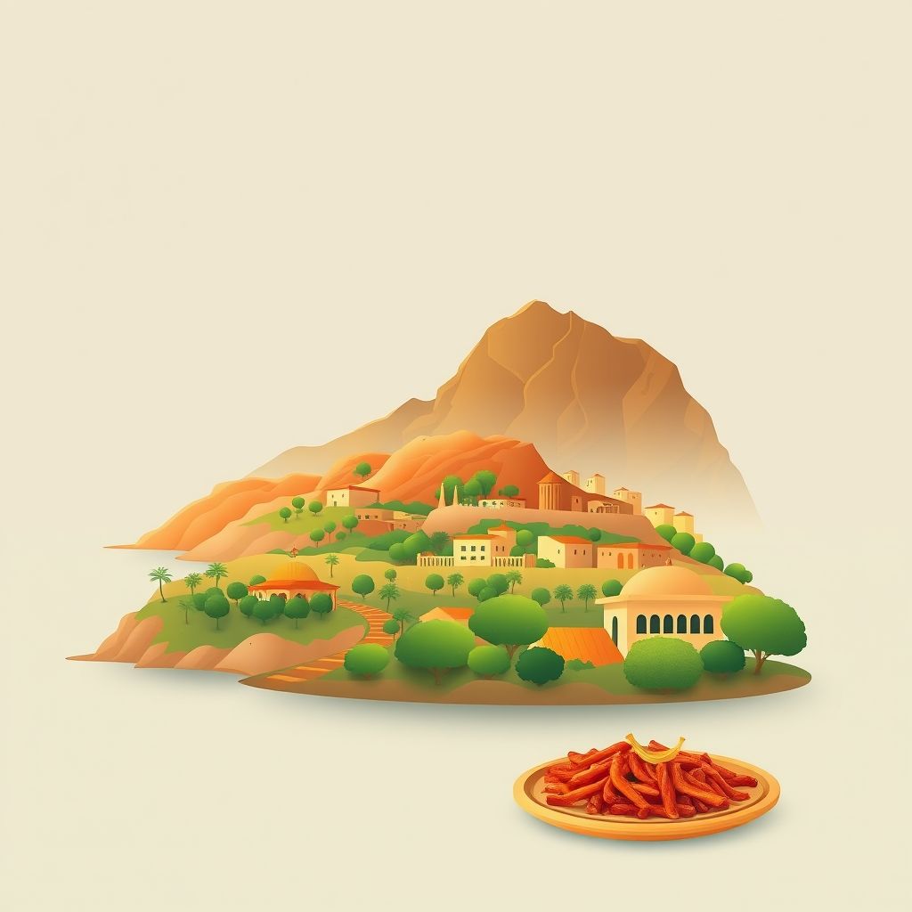 Ultra-high-definition gradient illustration of Bouteldja, El Tarf, Algeria, featuring the coastline of El Tarf, El Kala National Park, and Makroudh.