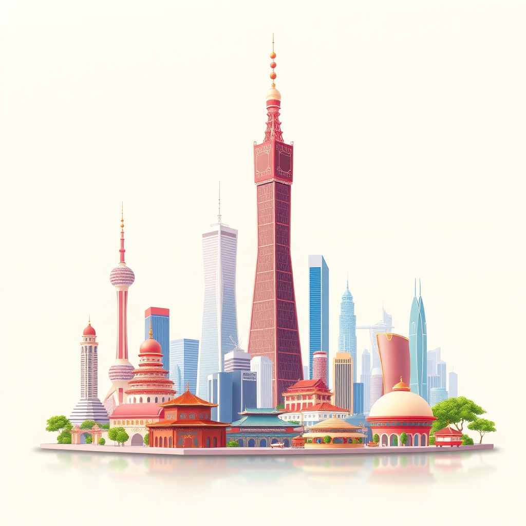 广东省超高清渐变插画