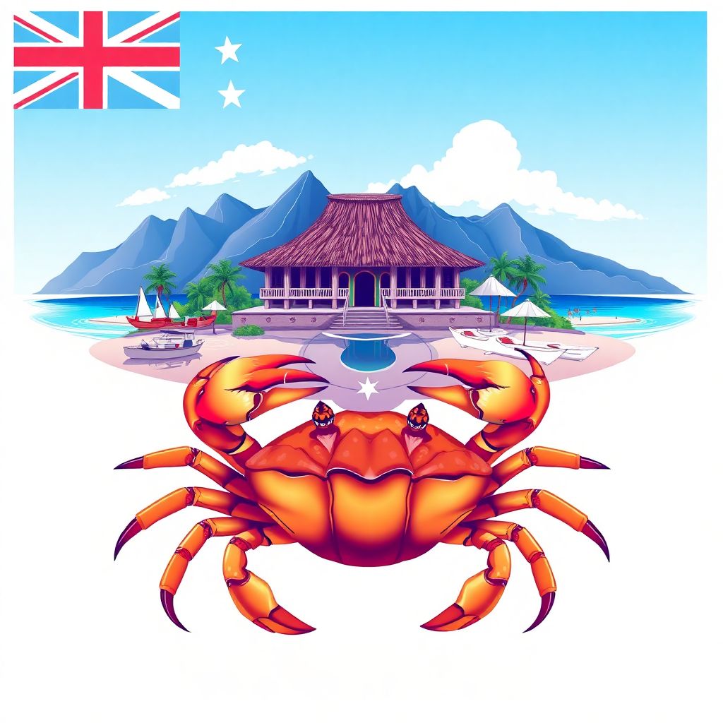 Ultra-high-definition gradient illustrations in New Caledonian style, featuring the Tjibaou Cultural Center and Nouméa beaches