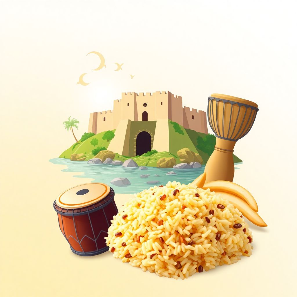 Ultra-high-definition gradient illustrations in Guinea-Bissau style, showing the unique charm of Fortaleza d'Amitore and the Cacheu River