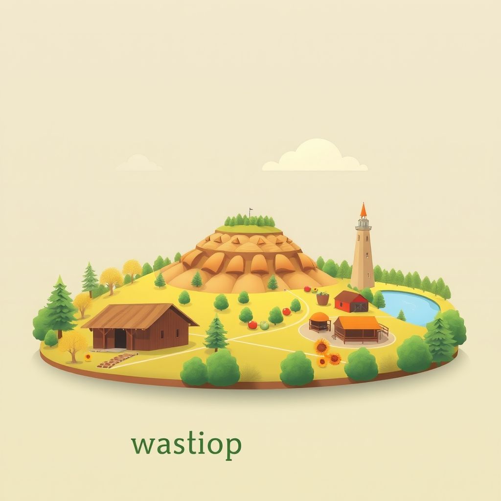 Ultra-high-definition gradient illustration of Township of Pee Pee, Pike County, Ohio, featuring Seip Earthworks, Pike Lake State Park, and buckeye candy.