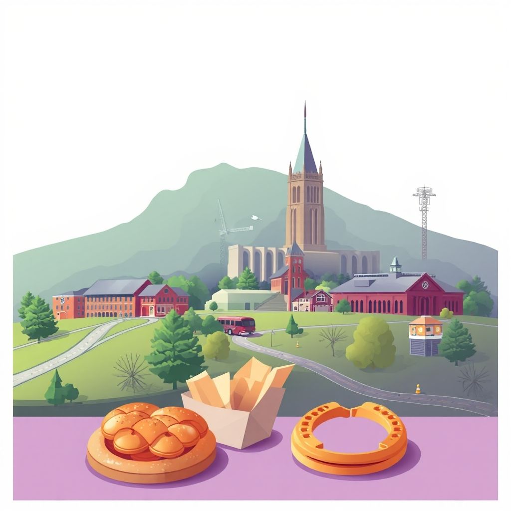 Ultra-high-definition gradient illustration of Coal Valley Township, featuring the Black Hawk State Historic Site, Rock Island Arsenal, and horseshoe sandwiches.