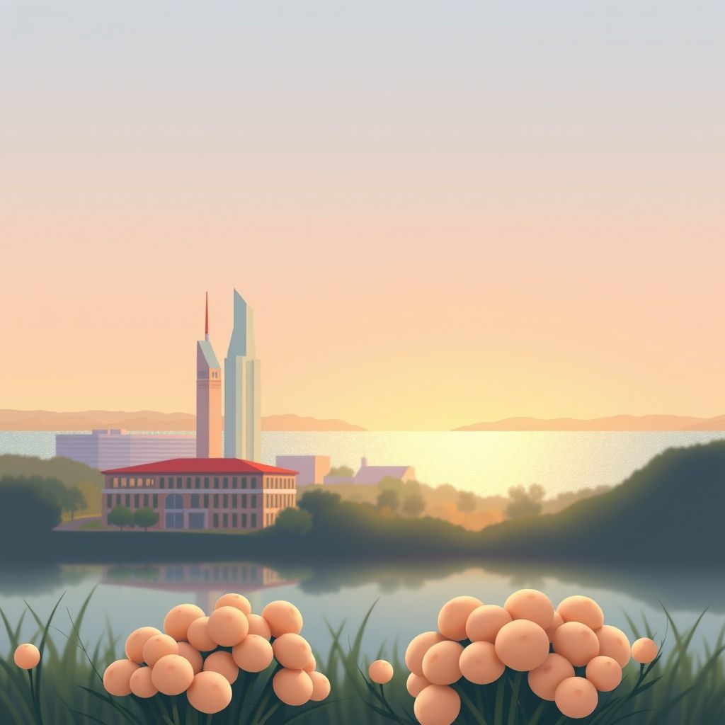 Ultra-high-definition gradient illustration of Onondaga County, New York, featuring Syracuse University, Onondaga Lake, and salt potatoes.