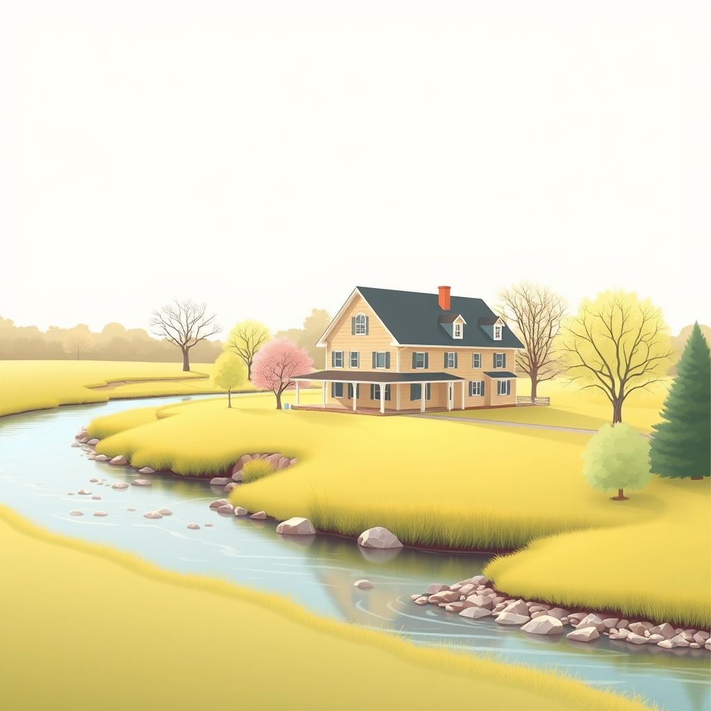Ultra-high-definition gradient illustration of Town of Stiles, featuring Beyer Home Museum, Oconto River, and cheese curds.