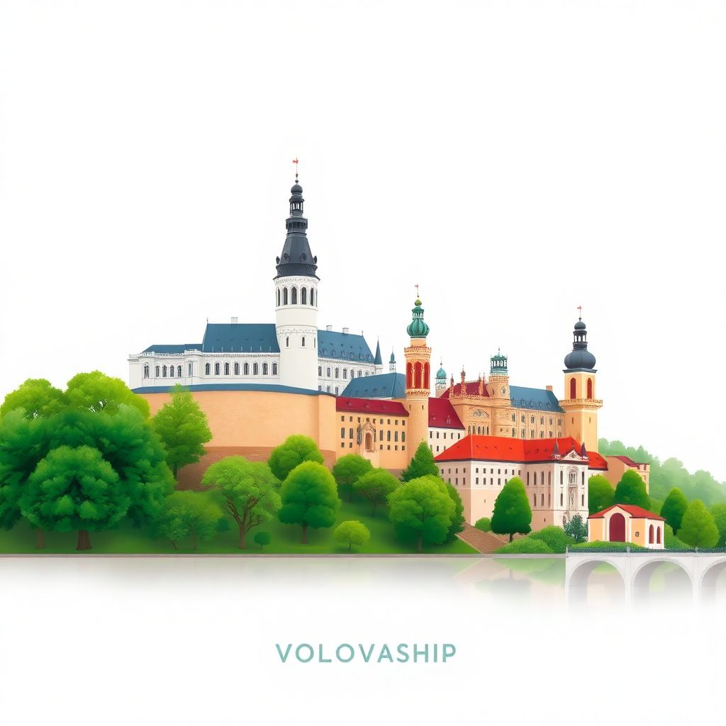 Ultra-high-definition gradient illustration style Masovian Voivodeship illustration, showing the unique charm of the Royal Castle in Warsaw and Wilanow Palace.