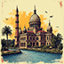Vintage illustration style